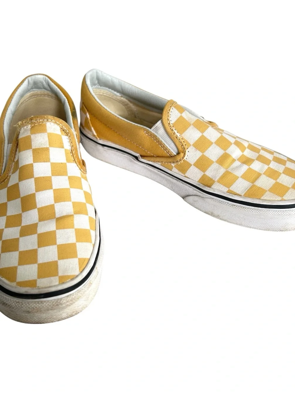 Vans Off the Wall Yellow Checkerboard Slip-on Sneakers. Women's Size 5.5